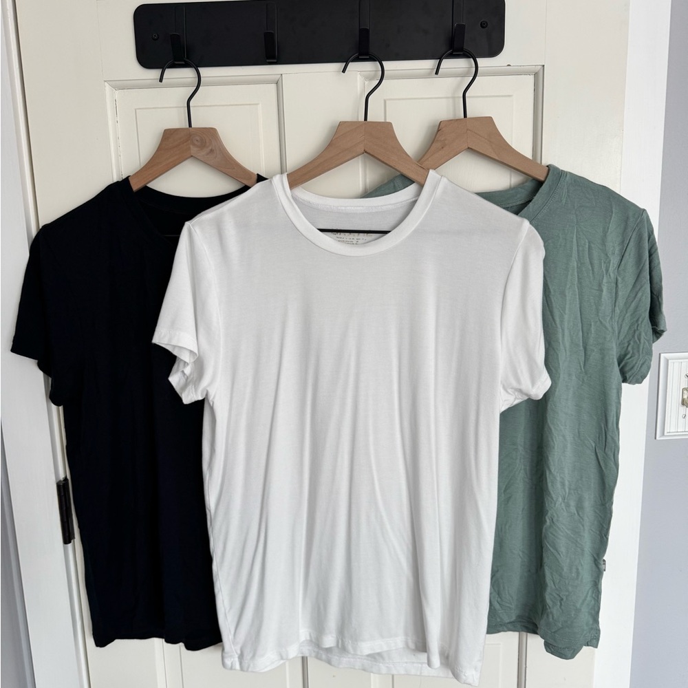 Skatie 3-Pack Short Sleeve Tees in Black, White & Sage Green